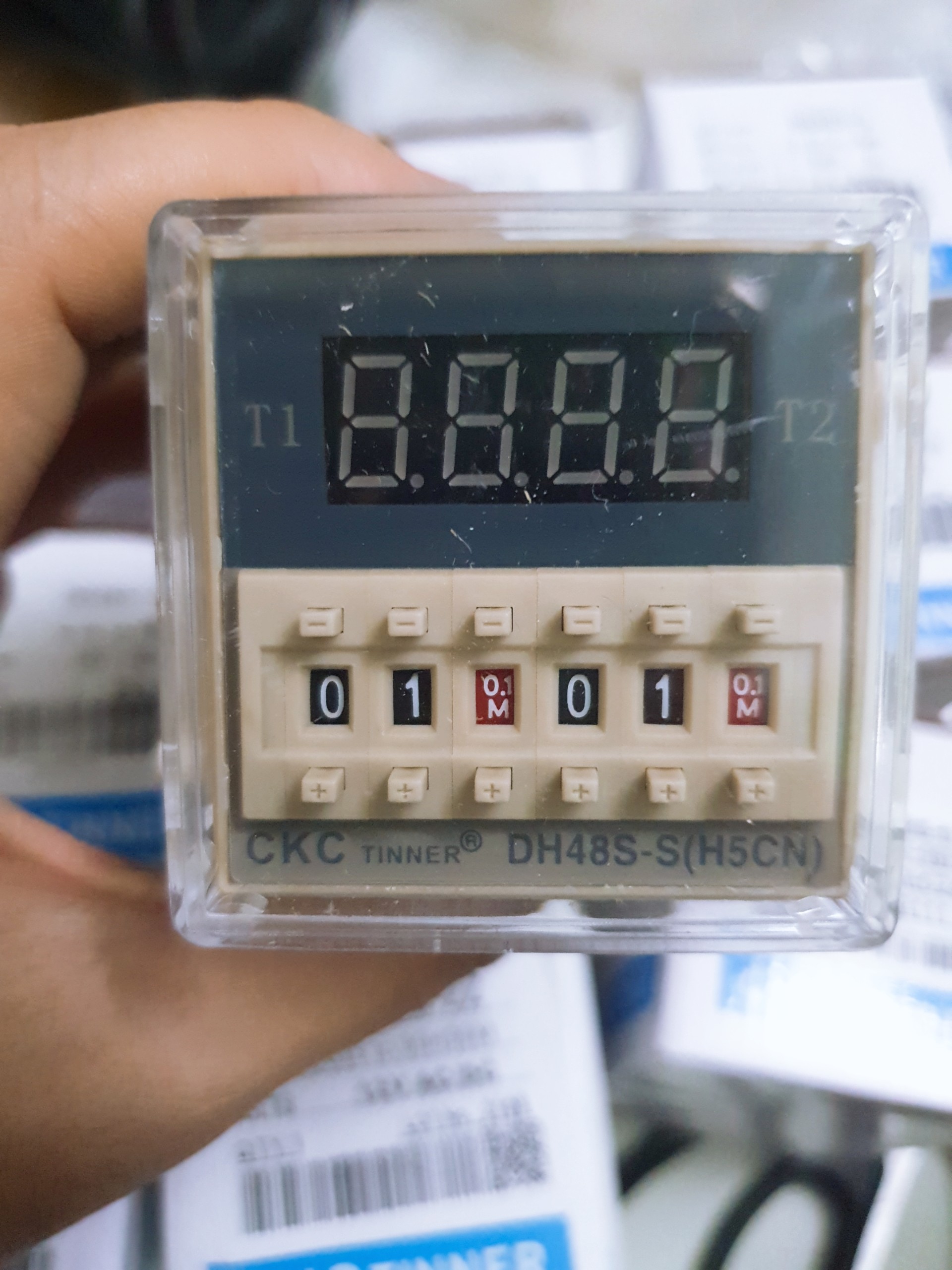 Bộ relay thời gian timer ckc tiner dh48s-s 12v, 24v, 220v, 380v hẹn giờ bật tắt tự động