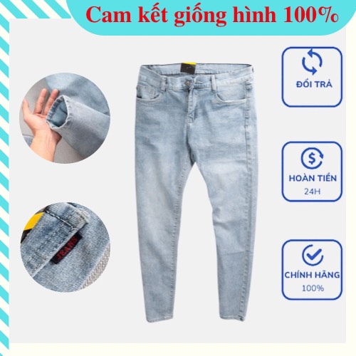 Quần Jean Nam xuất dư chất đẹp ống đứng xanh bạc