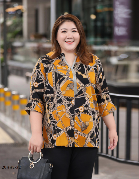 ÁO KIỂU SƠ MI HỌA TIẾT BIGSIZE TRUNG NIÊN