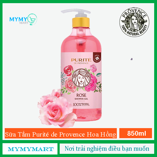 Sữa tắm purité de prôvence hoa hồng 850ml