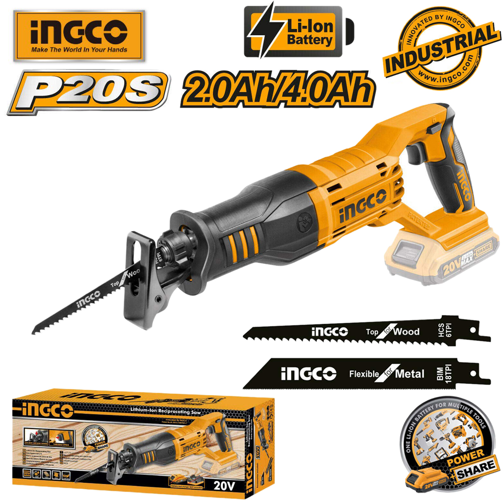 Máy cưa kiếm dùng pin lithium-ion 20v ingco crsli1151