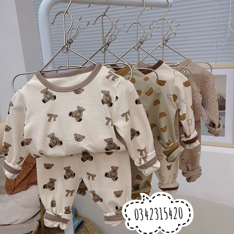 Bộ quần áo dài tay thu đông ambb kids cho bé trai bé gái