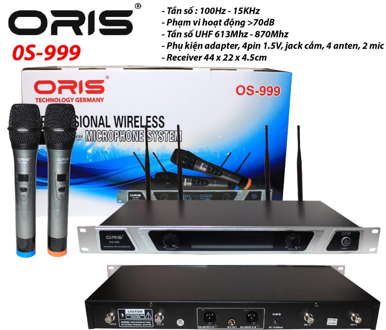 Micro karaoke uhf không dây oris os-999