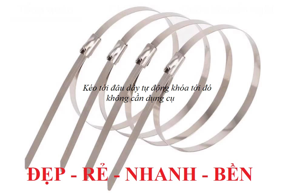 DÂY RÚT INOX 304 BẢN 4.6X500MM GÓI 100 SỢI