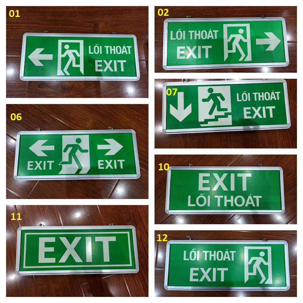 Bảng đèn chỉ dẫn exit thoát hiểm dạ quang khung nhôm Yefie YF-1057
