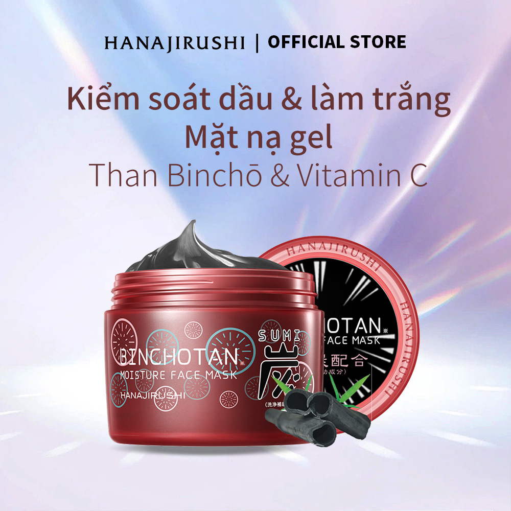 Mặt Nạ than HANAJIRUSHI Kiểm soát độ ẩm và dầu Binchotan Carbon Moisture Face Mask 220g