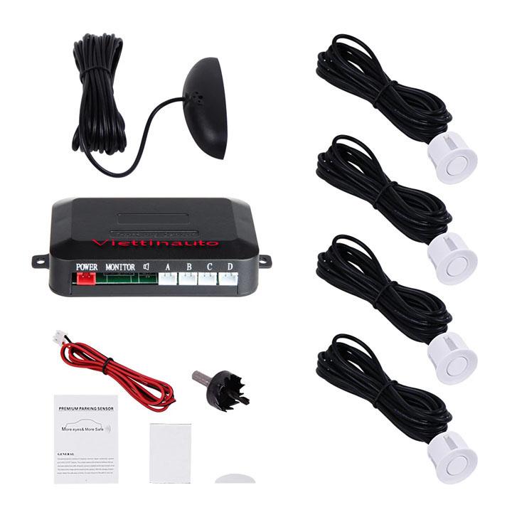 Cảm biến lùi cảm biến va chạm 4 mắt cho ô tô - Mầu Trắng