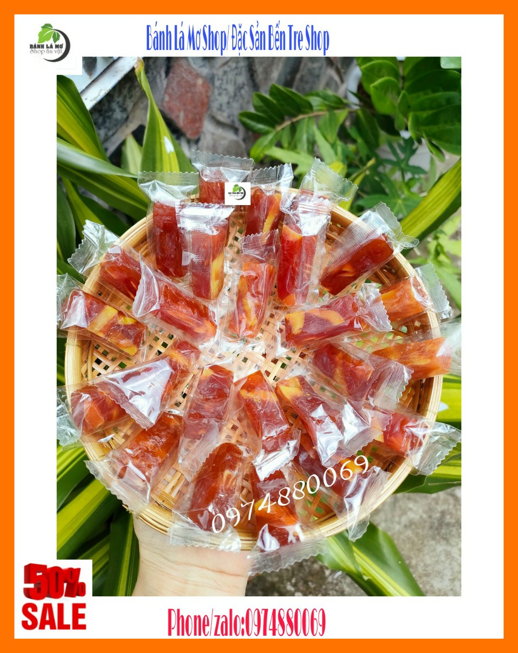 {FRRESHIP} 500GR KẸO CHUỐI XOÀI TẮC DỪA NON- BÁNH LÁ MƠ SHOP