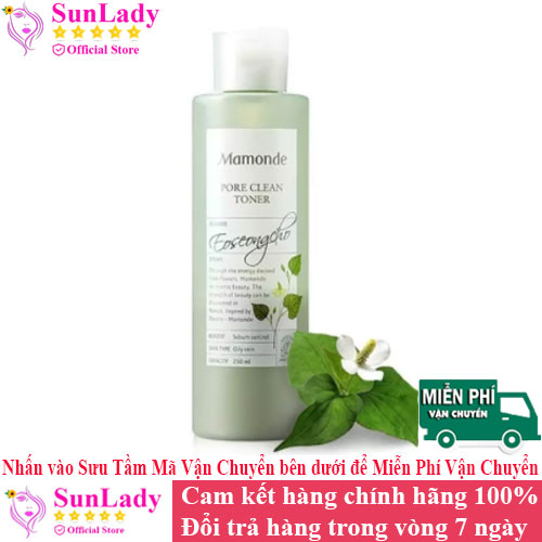 Toner diếp cá  Mamonde Pore Clean Toner 250ml - nước hoa hồng rau diếp cá cho da dầu mụn mamonde chính hãng - Sunlady shop