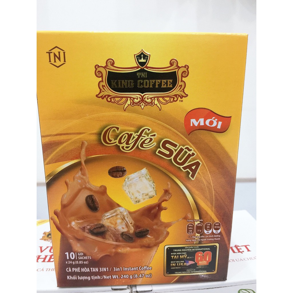 Cafe sữa đá king coffee 240g 10 gói x 24g