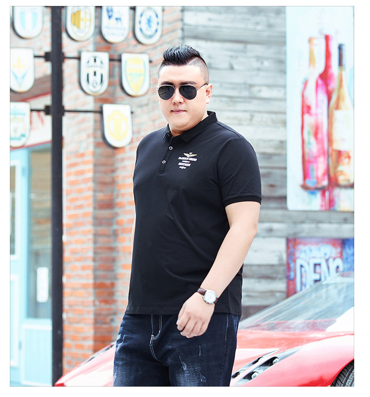 Áo thun polo nam big size từ 85 - 130kg in đại bàng - áo polo nam big size vải thun cá sấu chuẩn form