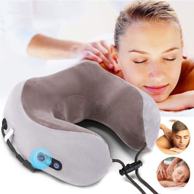 [HCM][ PIN SẠC ] Gối Massage Vai Gáy Đa Năng Chữ U Nạp Sạc Công Nghệ Nhật Bản 3 Chế Độ Thông Minh Chất Lượng Cao Giá Rẻ