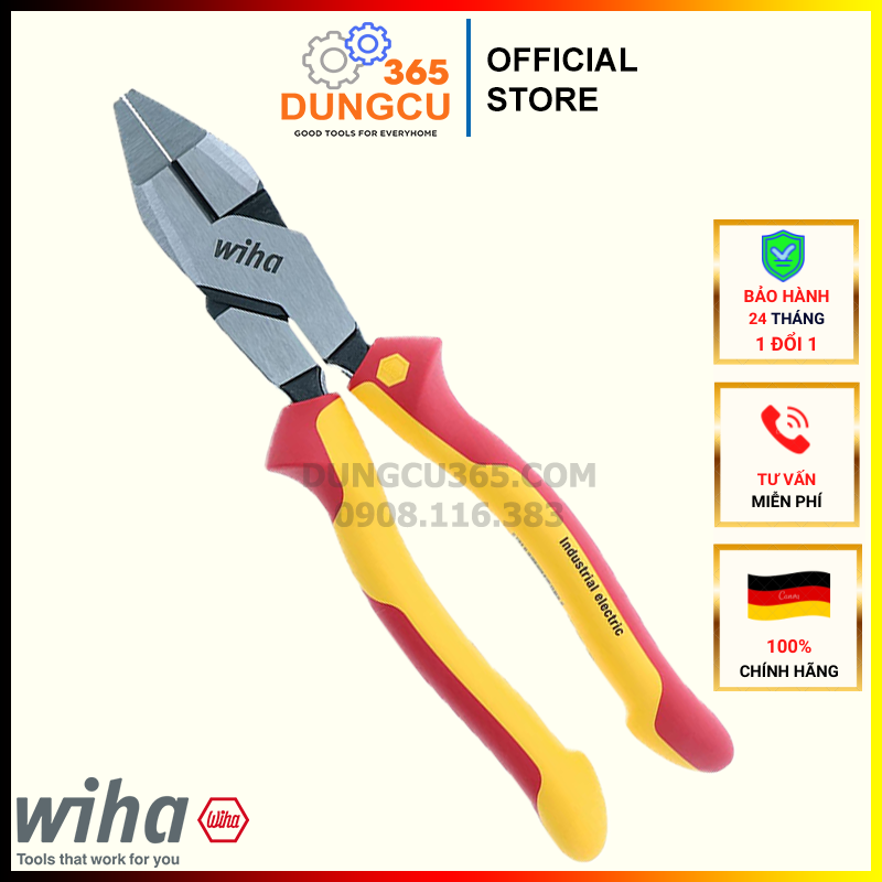 Kìm lineman cách điện 1000v 250mm wiha 41470 germany - hàng chính hãng