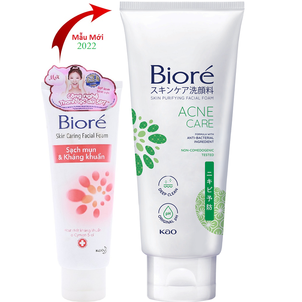 Sữa rửa mặt 100g biore sạch mụn và kháng khuẩn màu cam