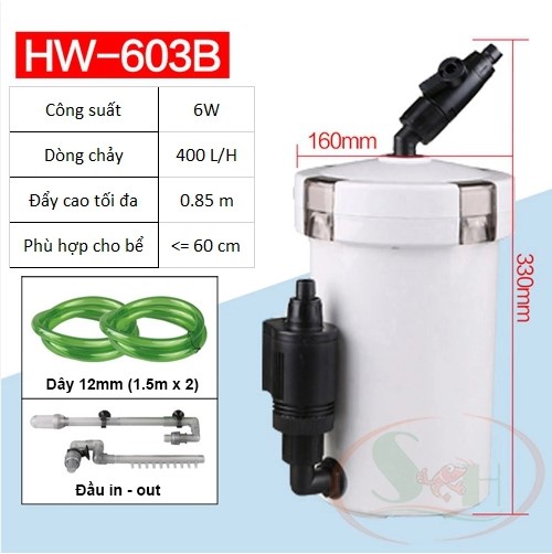 Lọc phụ có bơm sunsun hw-603b và hw-604b
