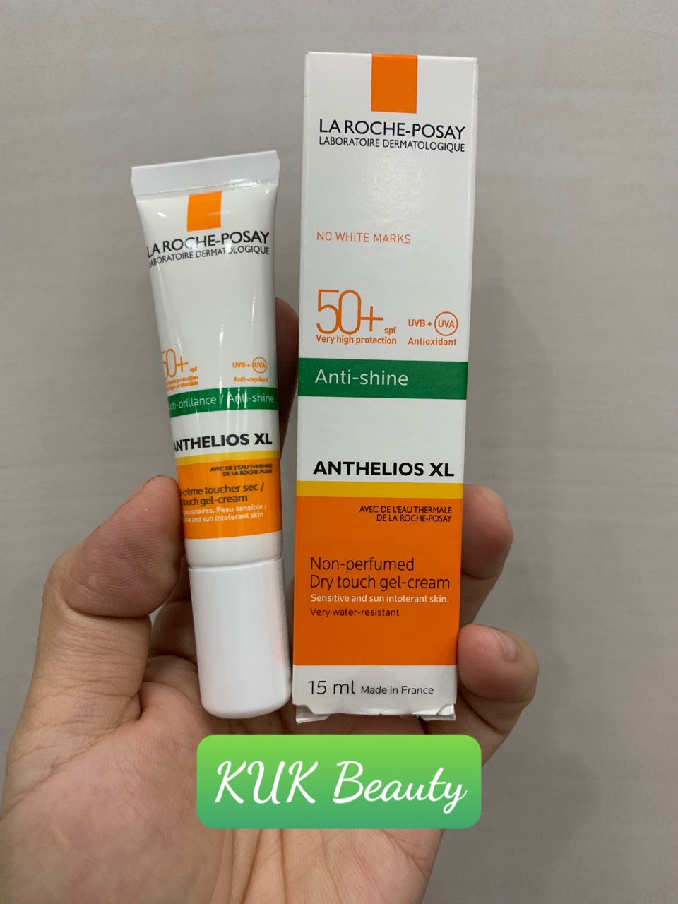 Kem chống nắng không màu kiểm soát dầu La Roche-Posay Anthelios XL Dry Touch Gel-Cream SPF 50+ UVB & UVA 15ml