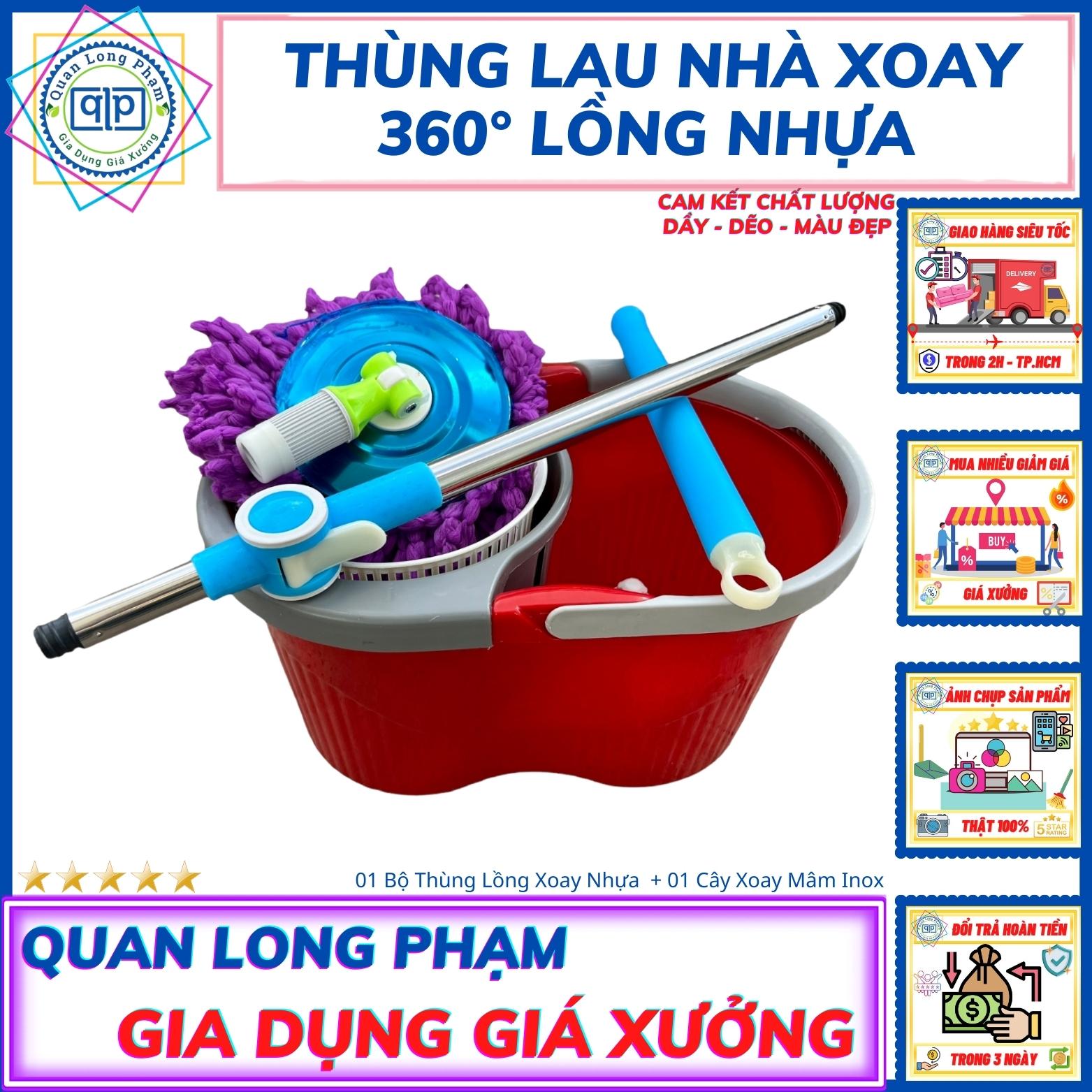 Thùng/Xô Cây Lau Nhà Lồng Nhựa Tự Vắt Thông Minh Xoay 360° Giá Xưởng. Trọng Lương : 1.2 Kg [FREESHIP MAX] - 3