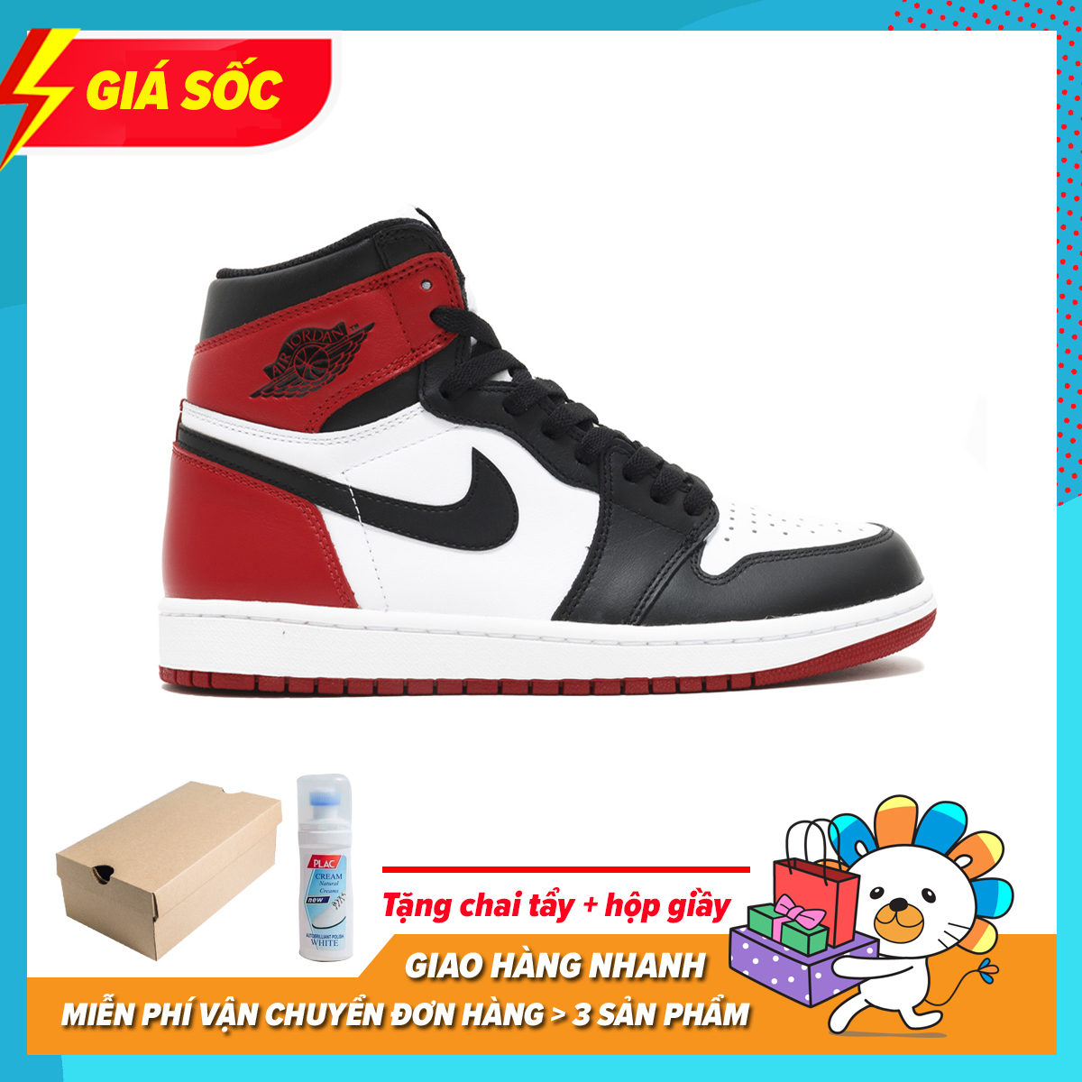 Giày Sneaker Bóng Rổ JOCDAN FORCE ONE ,Giày Jordan1 Cao Cổ Màu Trắng Đỏ