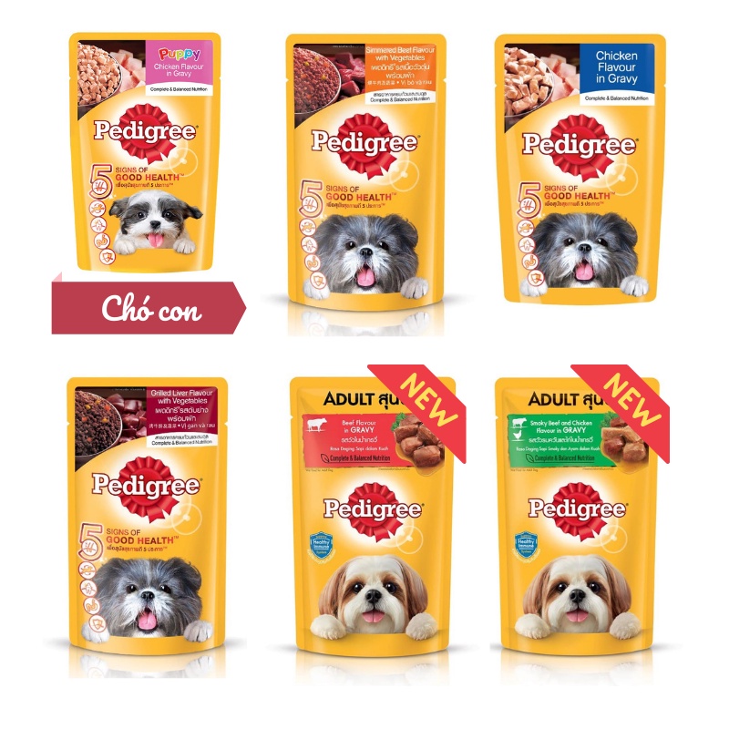 Sốt pate thịt vị gan bò gà cho chó lớn, chó con pedigree 130g