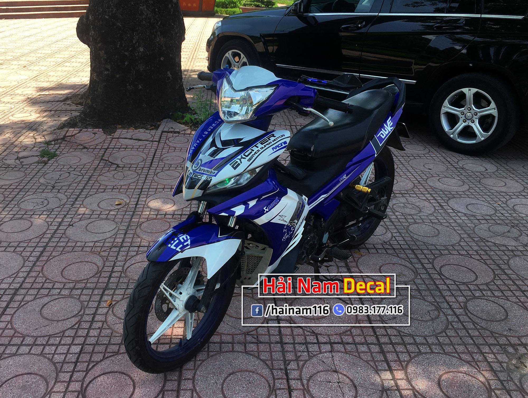 Tem Trùm Exciter 135 Xanh Trắng Duke Tiger