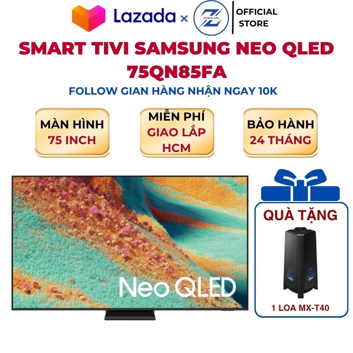 Samsung Qled Tv 75 Inch 75Qn85Fa - 24 Month Warranty - Free Samsung Mx-T40 Tower Speakers