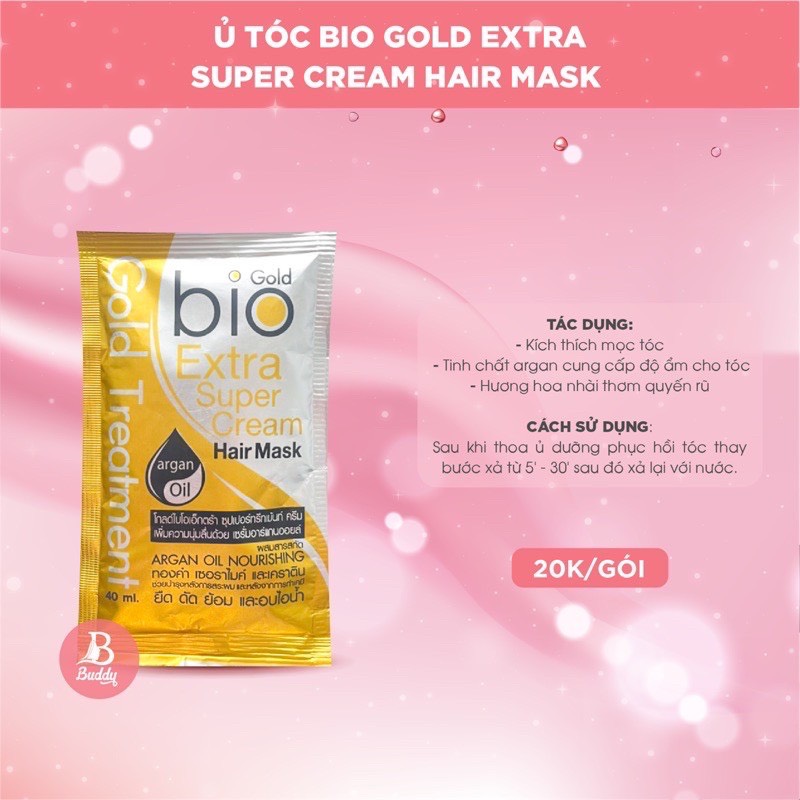 Gói Ủ tóc Bio Treatment màu vàng siêu mềm mượt tiện lợi tại nhà