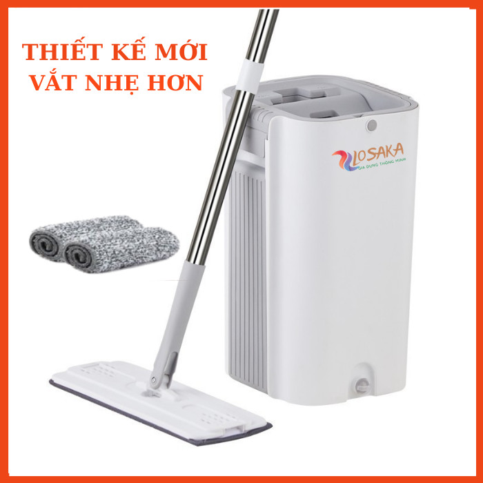 Cây lau nhà thông minh Losaka - M3, cây lau nhà thiết kế mới 2021 cao cấp 2 ngăn , bền đẹp, cây lau sàn đẹp, hàng chất lượng