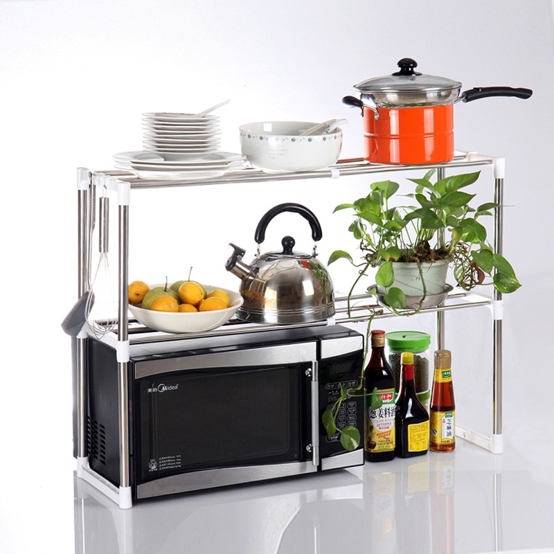 Kệ để lò vi sóng 2 tầng đa năng, kệ nhựa abs, kích thước: 64x25x45cm