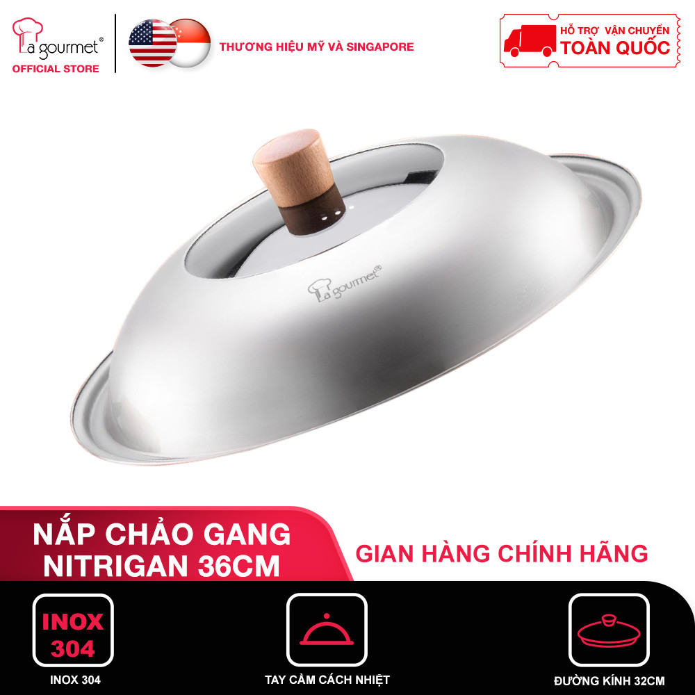 Nắp Chảo gang cao cấp La gourmet Nitrigan 36Cm-394798