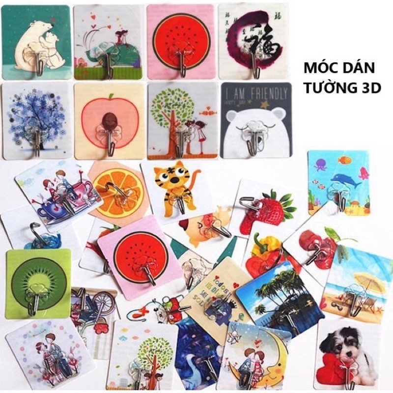 Set 5 móc dán tường 3d