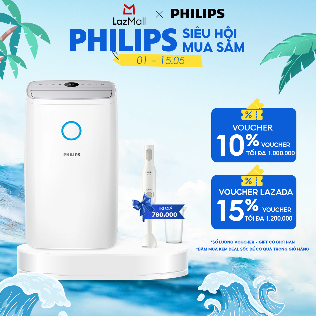 [QUÀ TẶNG HẤP DẪN - SLCH] Máy Hút ẨM Không Khí Philips DE3306/11 |lên đến 34,3 lít/ngày - Hàng Chính Hãng