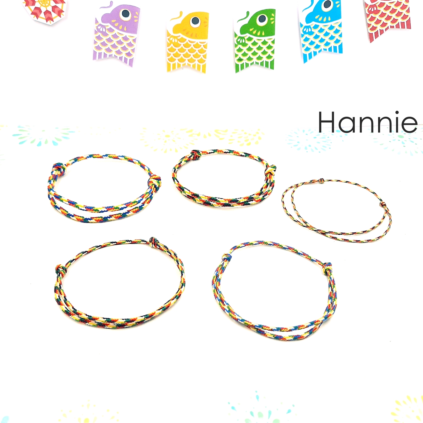 🍀 (Tay/Chân) Vòng chỉ ngũ sắc kim tuyến may mắn khóa trượt đeo tay nam nữ đơn giản - Lucky Bracelet handmade