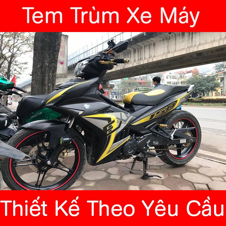 Tem Trùm Exciter 150 Đen Vàng Nhám Đẹp