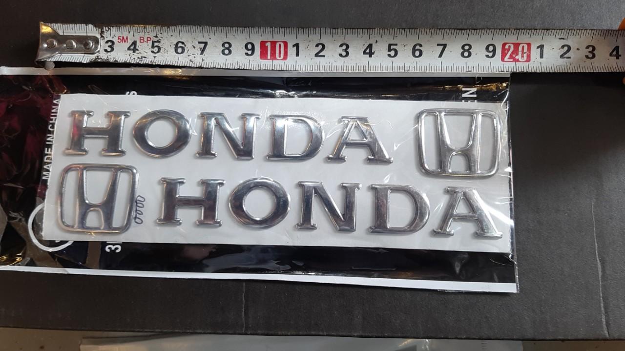 Cặp tem decal chữ nổi honda chế cho các xe