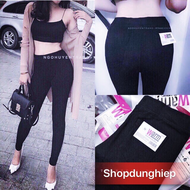 Quần legging warm cạp cao