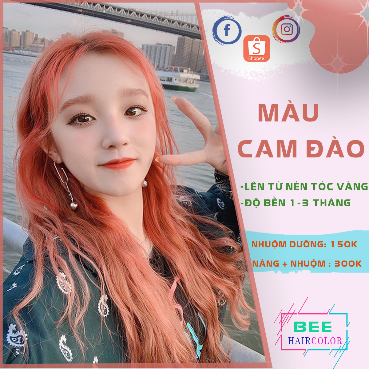 Kem Nhuộm Tóc màu Cam Đào
