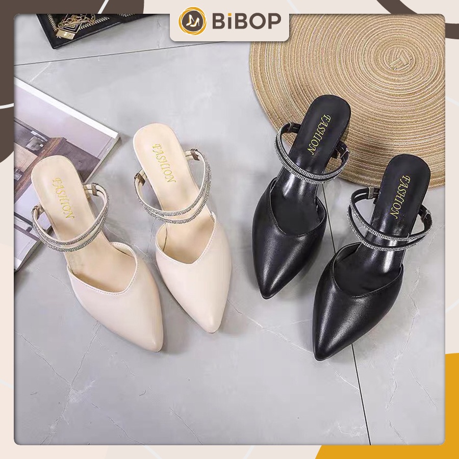 Sục nữ 5 phân, Dép sục cao, Sục cao gót mũi nhọn quai đá sang chảnh đế 5 phân, Dép sục nữ đẹp 5 phân, Giày dép nữ Bibop, X5