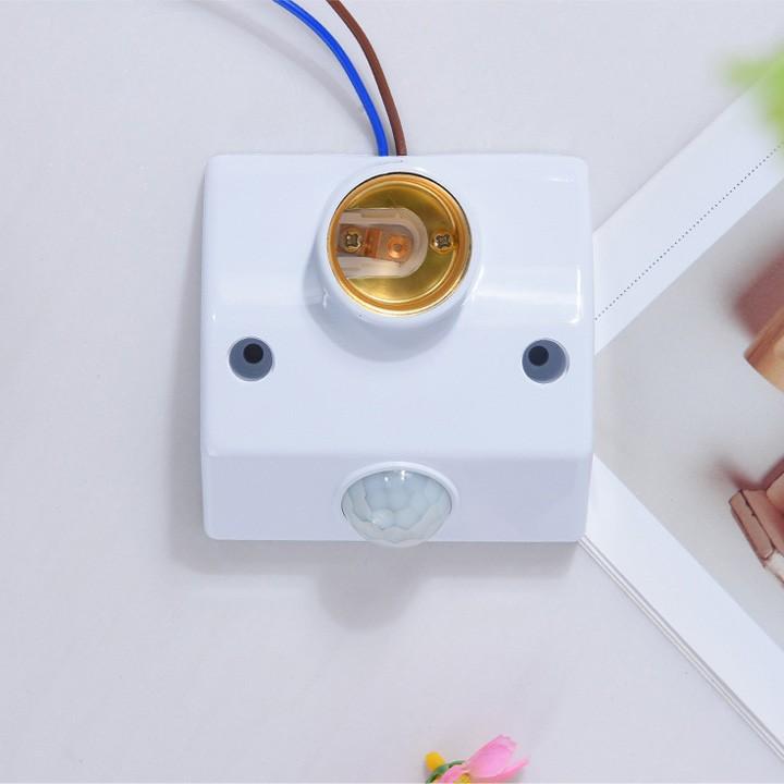 Đui đèn cảm ứng hồng ngoại bật tắt tự động thông minh đui đèn cảm biến chuyển động hồng ngoại đuôi đèn cảm ứng chuyển động đui đèn điều khiển từ xa công tắc điều khiển từ xa