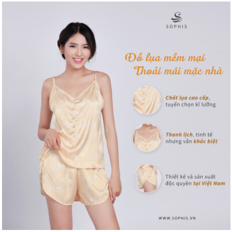 Bộ đồ mặc nhà 2 dây thiên nga, đồ ngủ nữ lụa satin thiết kế cao cấp