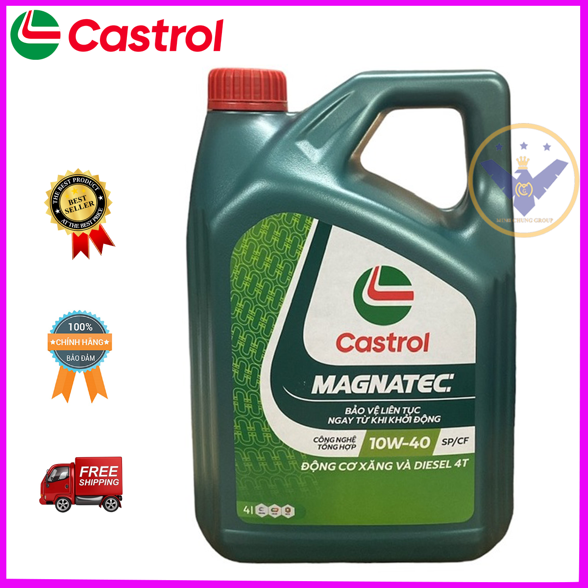 [MỚI] Dầu nhớt ô tô cao cấp tổng hợp Castrol Magnatec Dualock 10W-40 SP can 4L