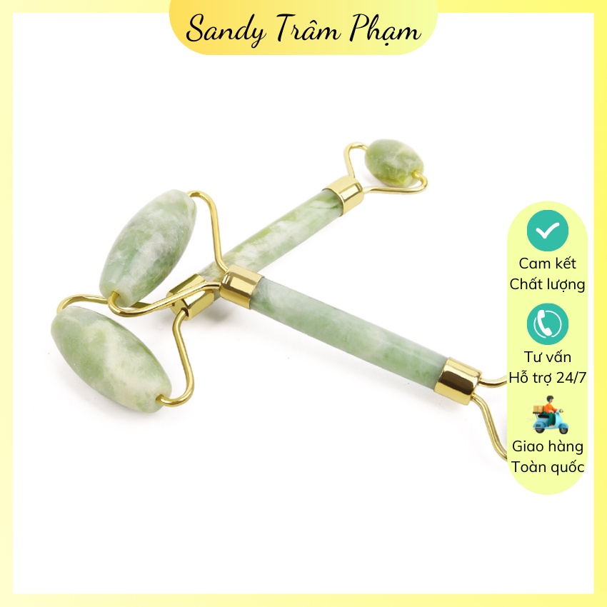 Thanh Lăn Mặt Massge Thanh lăn Mặt Massage Nâng Cơ 2 Đầu bằng Đá cẩm thạch - Cây massage mặt - Thanh lăn đá lạnh- Cây lăn massage mặt