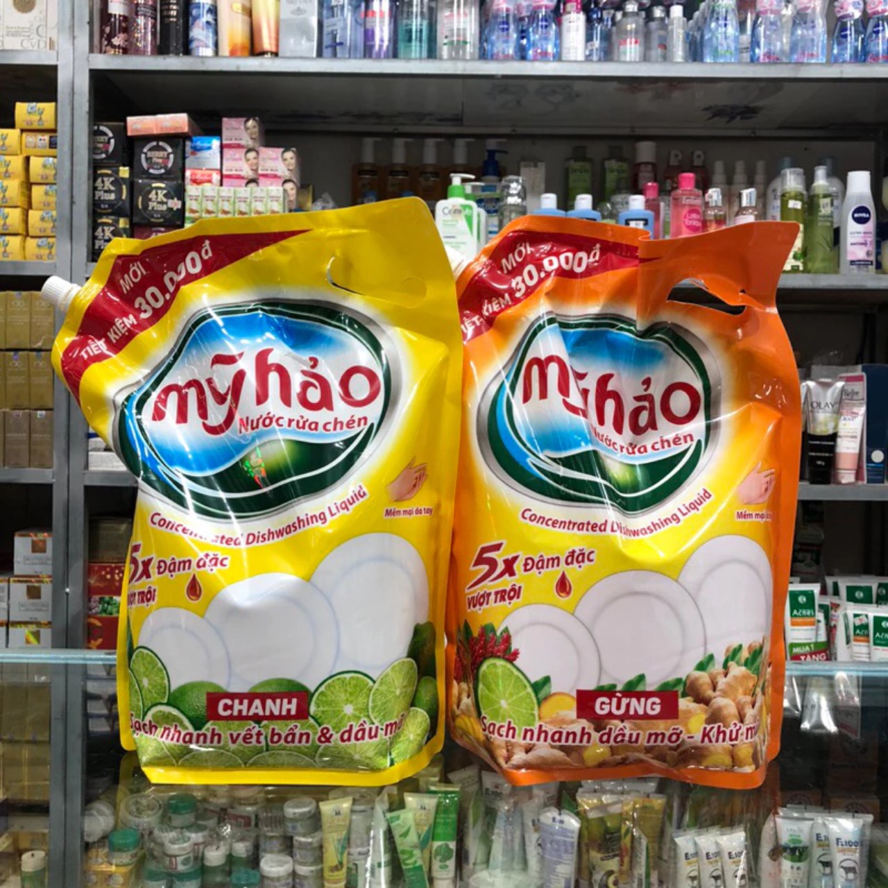 Nước rửa chén mỹ hảo 3,6kg/túi đậm đặc vượt trội tinh dầu vỏ chanh và hương gừng