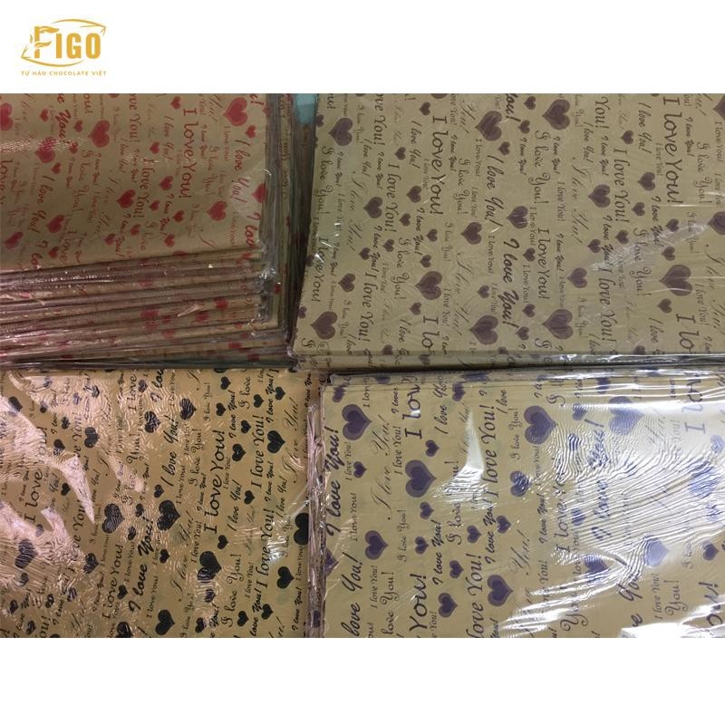 【sẵn sàng】 [Giá sỉ] 1 Xấp 45 Tờ Giấy báo bọc Quà tặng chữ I love You Bó Hoa Valentine Bọc sách vở Loại 1 chất lượng khổ 50x70cm