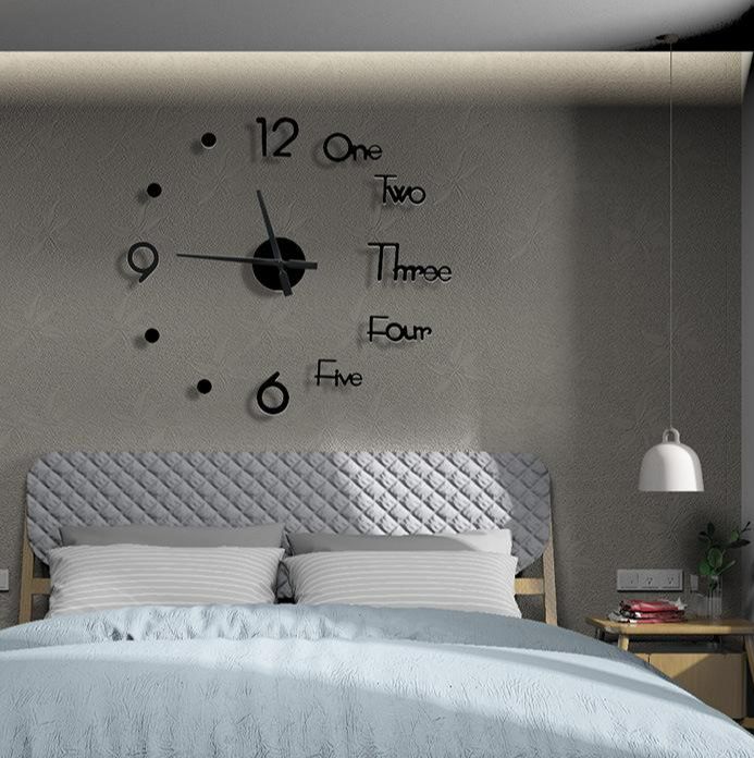 Đồng hồ treo tường dán tường 3d đồng hồ treo tường đồng hồ pomodoro đồng hồ decor phòng dây đai khóa hộp màu đen màu đỏ màu trắng màu xám màu nâu