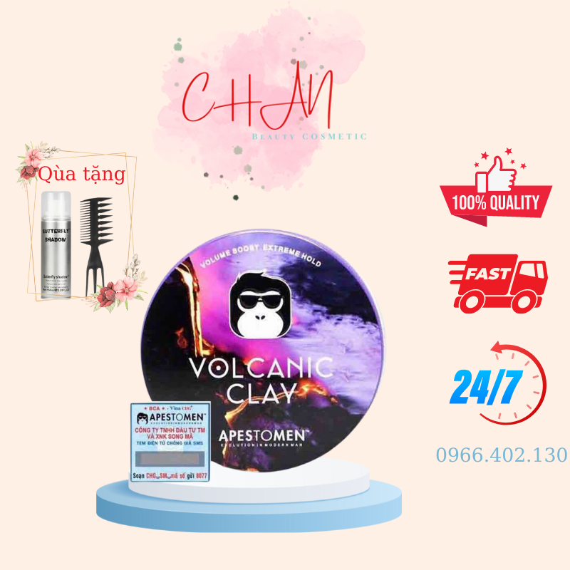Sáp Vuốt Tóc Apestomen Volcanic Clay 80g chính hãng tem SMS