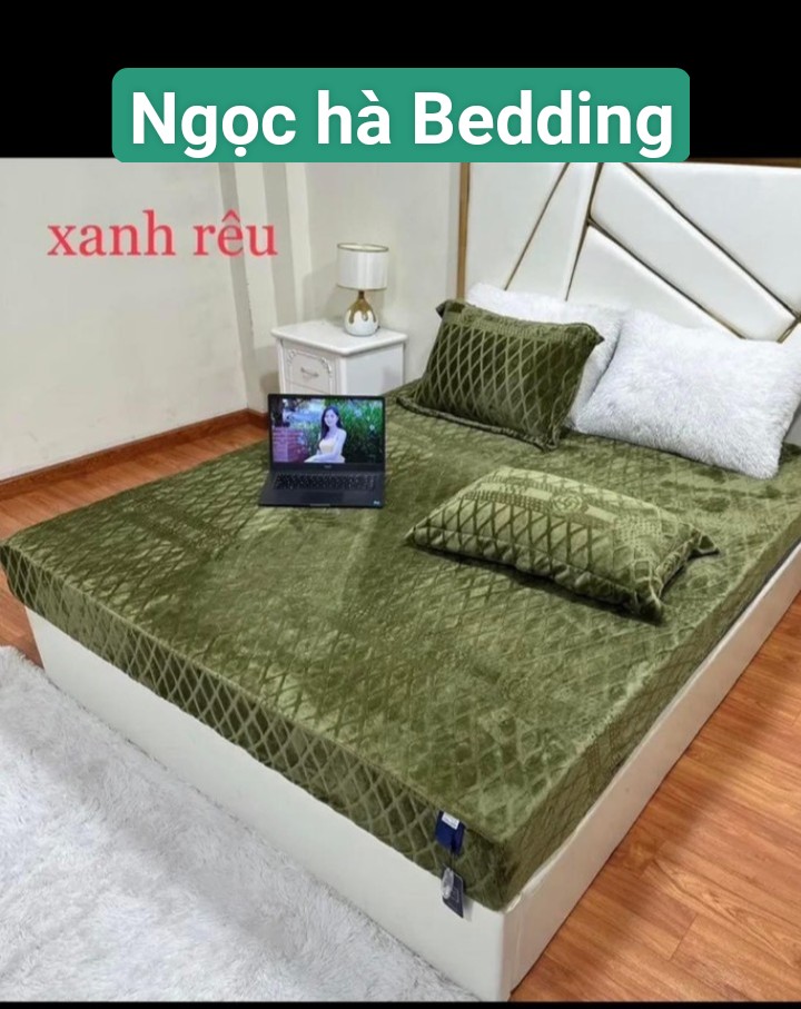 Ga giường và vỏ gối nỉ nhung sữa COCO mềm mịn nhập khẩu loại 1 cao cấp, sét 3 món gồm 1 bộ ga +2 vỏ gối nỉ nhung bọc đệm công nghệ mới thoáng khí