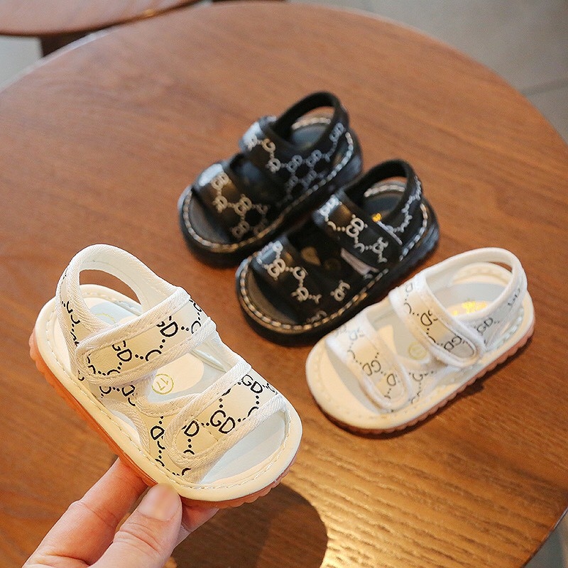 ✽♧㍿   dép tập đi cho bé - DÉP SANDAL BÉ TRAI GD MỀM CÓ TIẾNG KÊU SIÊU HOT A812