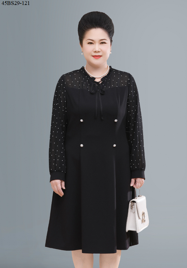 Đầm phối bi trung niên bigsize cao cấp