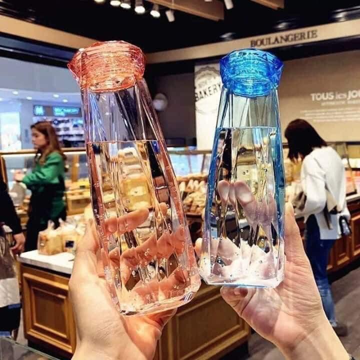 "Bình nước kim cương 450ml- chai đựng nước kim cương - bình nước thủy tinh "