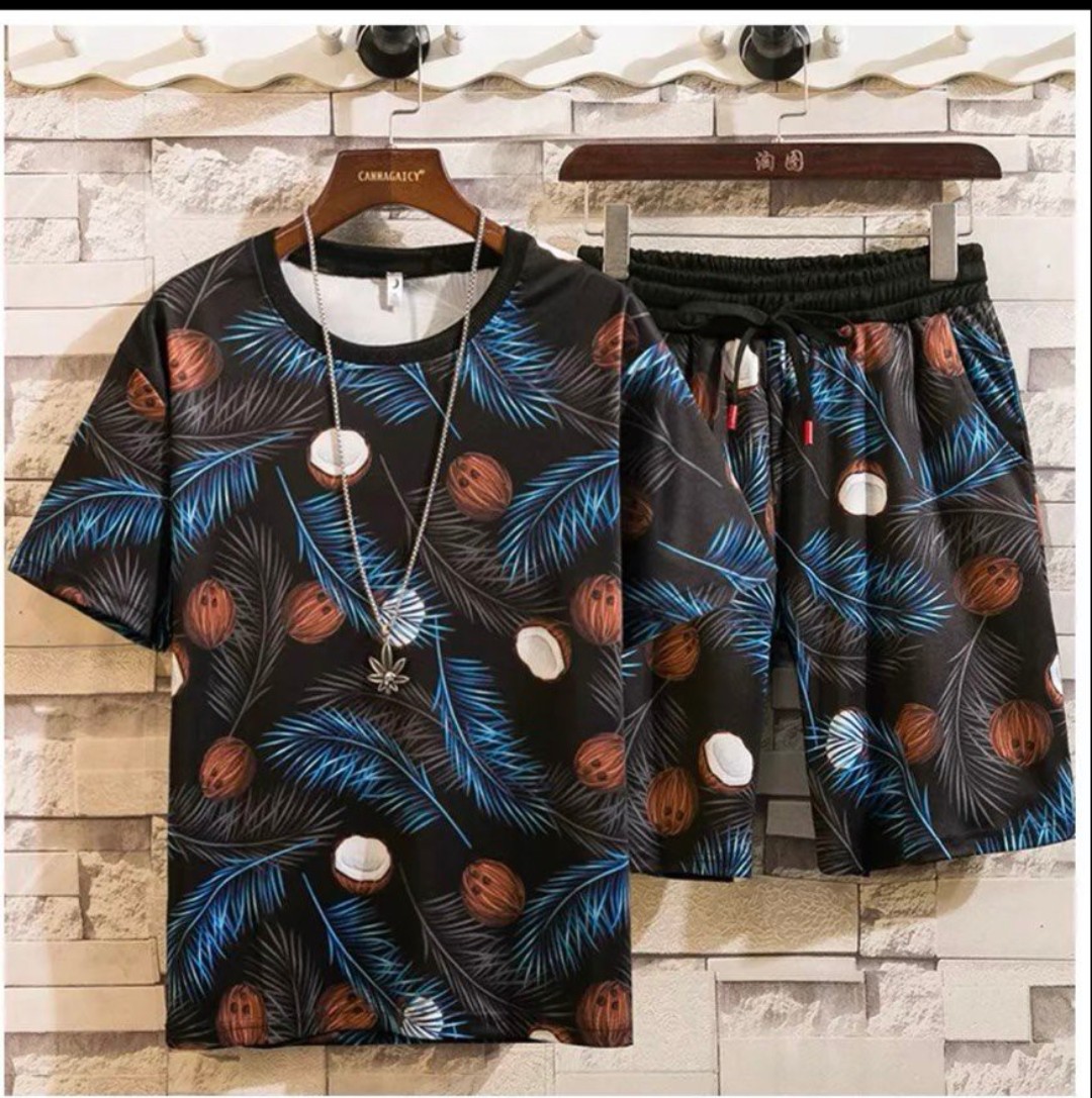 Set bộ thể thao nam in lông vũ màu cá tính